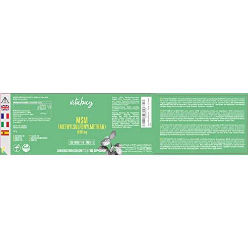 MSM-Pulver vitabay MSM 2000 mg, 120 vegane Tabletten