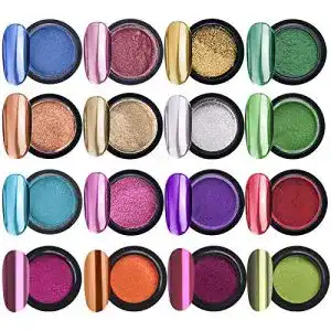 Nagel-Puder Nrpfell 16 Gl？Ser Chrom Nagel Pulver Metallisch