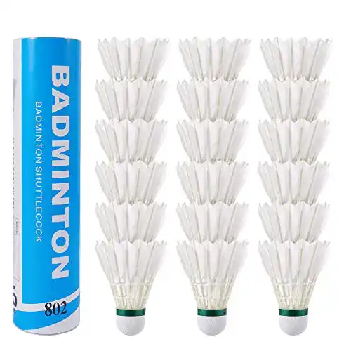Naturfederbälle Fostoy 18 Stück Gänsefeder Badminton