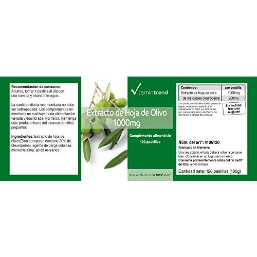Olivenblattextrakt Vitamintrend 1000mg, 120 vegane Tabletten