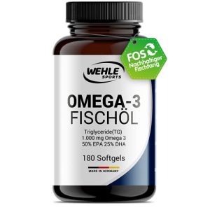Omega-3 Wehle Sports Omega 3 Kapseln hochdosiert, 180 Kaps.