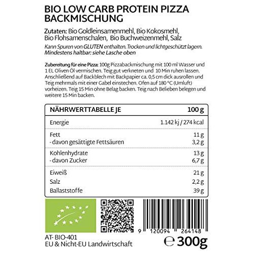 Pizzateig-Backmischung PASTAZEIT Low Carb Pizza (5 x 300g)