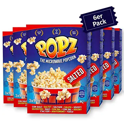 Popcornmais Popz Salted Popcorn 6er Pack (6 x 270 g)