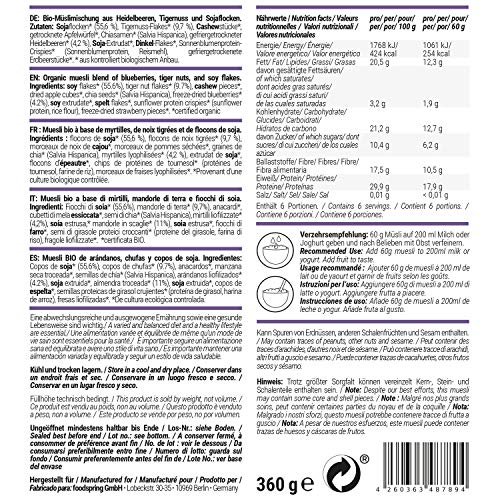 Protein-Müsli foodspring Bio Protein Müsli, Heidelbeere-Tigernuss