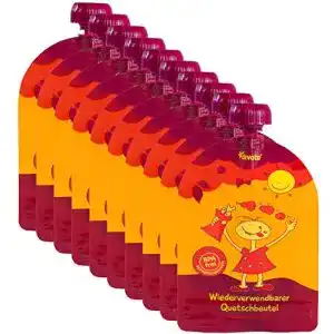 Quetschbeutel wiederverwendbar divata MINI Quetschies, 10er Set