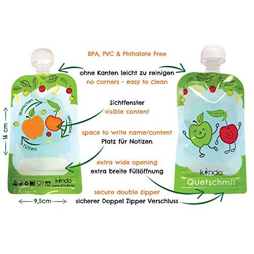 Quetschbeutel wiederverwendbar kiinda 6er Pack BPA frei