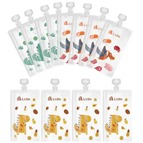 Quetschbeutel wiederverwendbar Lictin, 210ml (12er Set)
