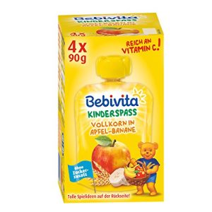 Quetschies Bebivita Kinder-Spaß Frucht und Getreide, 4 x 4 x 90 g