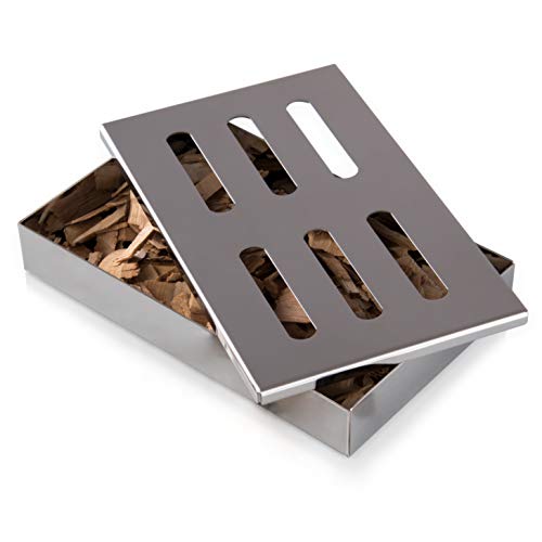 Räucherbox Blumtal Smoker aus rostfreiem Edelstahl, 20x13x3,5cm