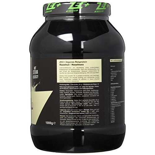 Reisprotein Zec+ Nutrition ZEC+ Eiweißpulver, 1000 g, Haselnuss