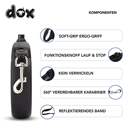 Rollleine DDOXX Roll-Leine reflektierend, ausziehbar, viele Farben