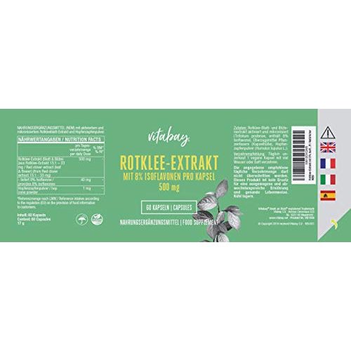 Rotklee-Kapseln vitabay Rotklee Extrakt mit 8% Isoflavonen