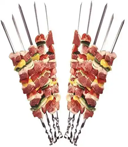 Schaschlikspieße Praknu 12 Grillspieße aus Edelstahl 60cm