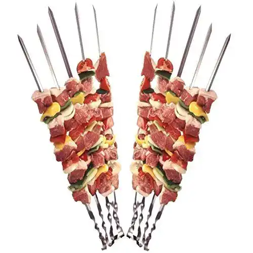 Schaschlikspieße Praknu 12 Grillspieße aus Edelstahl 60cm