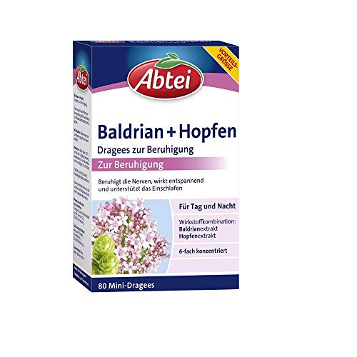 Schlafmittel Abtei Baldrian + Hopfen Dragees, 80 Mini-Dragees