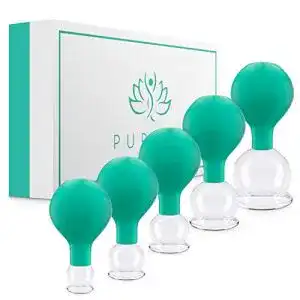 Schröpfglas PURAVA ® [5 Stück] – Schröpfgläser mit Saugball