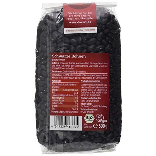 Schwarze Bohnen Davert (1 x 500 g)