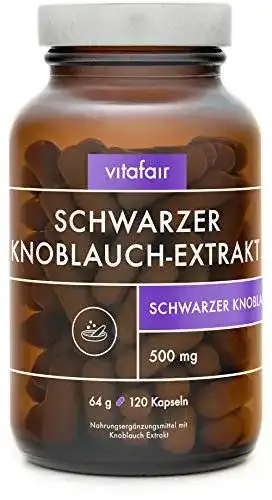 Schwarzer-Knoblauch-Kapseln VITAFAIR, 500mg pro Tagesdosis
