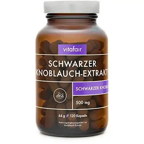 Schwarzer-Knoblauch-Kapseln VITAFAIR, 500mg pro Tagesdosis