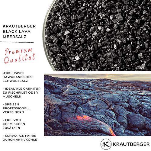 Schwarzes Hawaii-Salz Kb KRAUTBERGER, 250g, inkl. Ratgeber