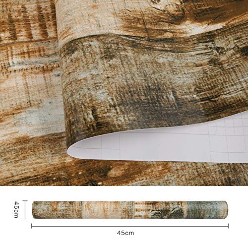 Selbstklebende Tapete FENTIS Holztapete Braun 44.5x500cm