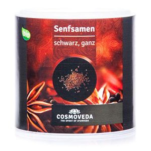 Senfkörner Cosmoveda Senfsamen, schwarz, ganz (130 g)