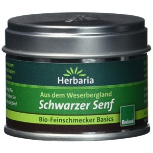 Senfkörner Herbaria Schwarzer Senf, 1er Pack (1 x 40 g Dose)