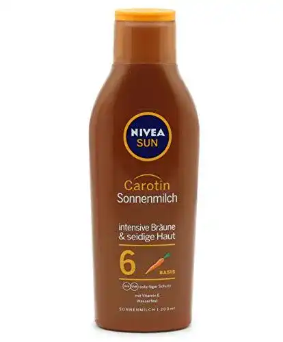 Sonnencreme NIVEA Sun Carotin LSF 6 Sonnenmilch, (200 ml)