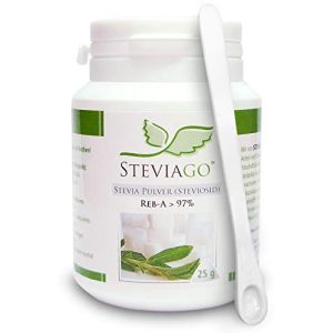 Stevia STEVIAGO Pulver (Steviosid) Extrakt, 25g, mit Dosierlöffel