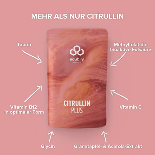 Taurin edubily nutrition Citrullin Pulver, mit Stevia, 240g