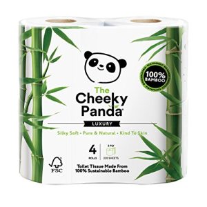 Toilettenpapier 3-lagig The Cheeky Panda Luxus Bambus, 4 Rollen