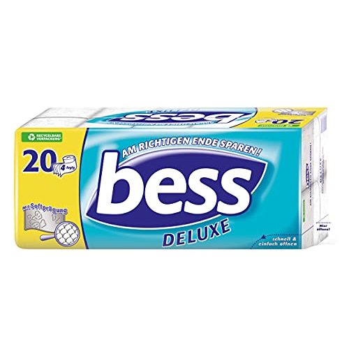 Toilettenpapier 4-lagig Bess Deluxe Riesenpackung, 20 Rollen