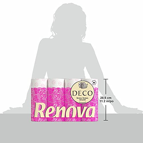 Toilettenpapier 4-lagig Renova weiß dekoriert parfümiert, 12 Rollen