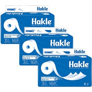 Toilettenpapier Hakle Klassisch Weiß, 3-lagig, 48 Rollen