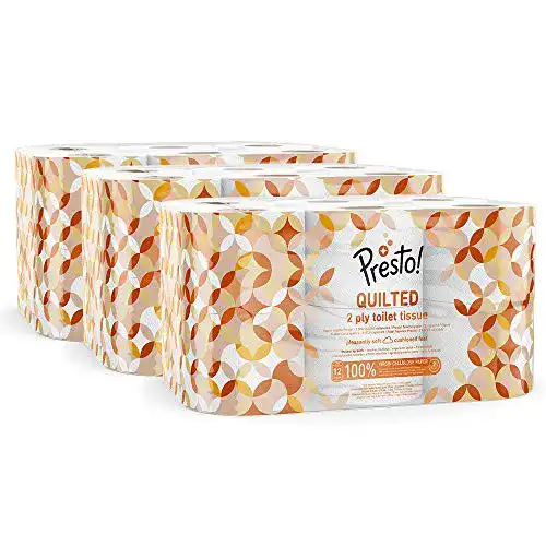 Toilettenpapier Presto! Amazon-Marke: 2-lagig, gesteppt, 36 Rollen