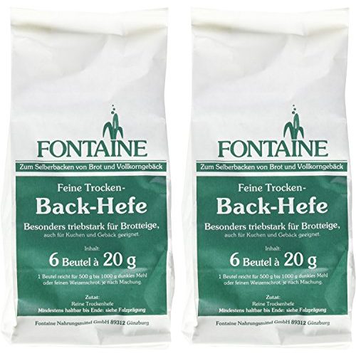 Trockenhefe Fontaine 6x20g Bio Backzutat, 2 x 120 g