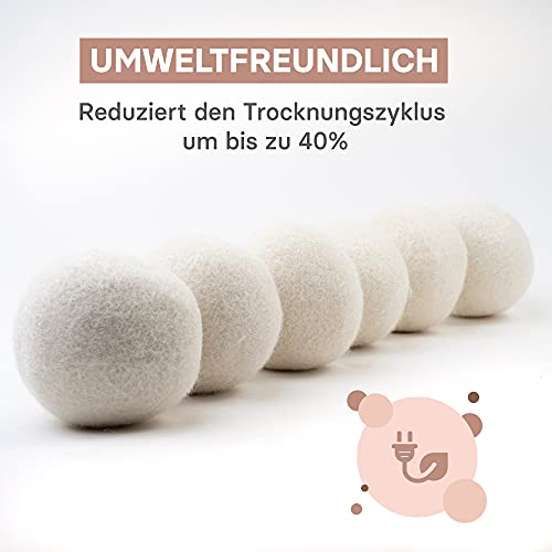 Trocknerbälle valneo 6 für Wäschetrockner aus 100% Schafwolle