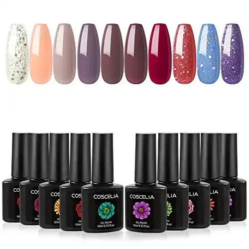 UV-Nagellack-Set COSCELIA 10ml UV Gel Farbgel Set 10 Farben