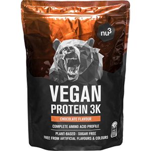 Veganes Proteinpulver nu3 Vegan Protein 3K Shake, 1 Kg Chocolate