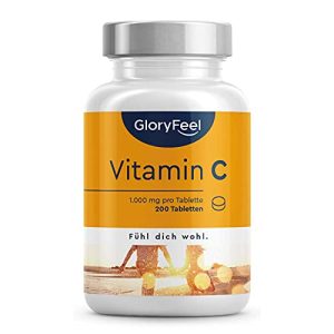 Vitamin C gloryfeel 1.000mg Hochdosiert, 200 vegane Tabletten
