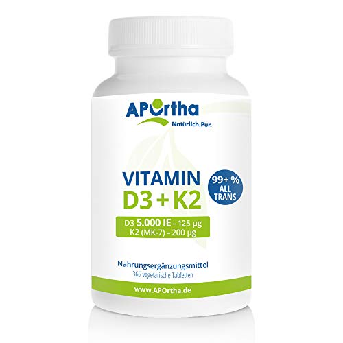 Die beste vitamin d3 k2 aportha 365 vegetarische tabletten hochdosiert Bestsleller kaufen
