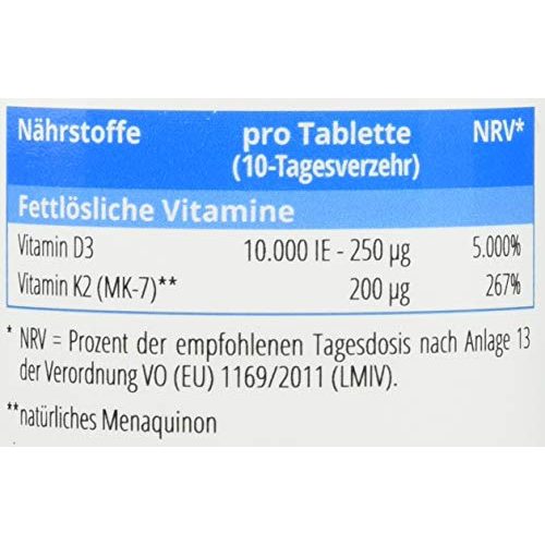 Vitamin-D3-K2 Berg Nutriton, 365 vegetarische Tabletten