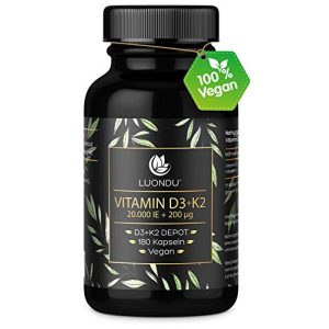 Vitamin-D3-K2 Luondu, 180 Kapseln Hochdosiert & Vegan