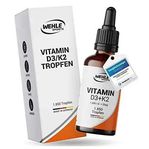 Die beste Vitamin-D3-K2 Wehle Sports Vitamin D3 K2 Tropfen hochdosiert 2026 Test Bestseller Vitamin-D3-K2 Wehle Sports Vitamin D3 K2 Tropfen hochdosiert