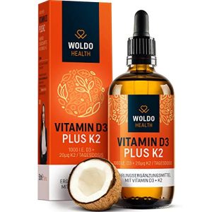 Vitamin-D3-K2 WoldoHealth Vitamin D3 K2 Tropfen, 50ml