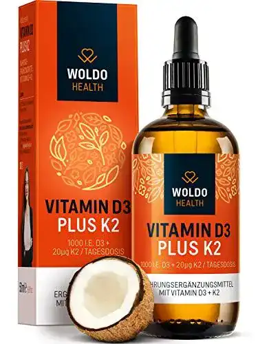 Vitamin-D3-K2 WoldoHealth Vitamin D3 K2 Tropfen, 50ml