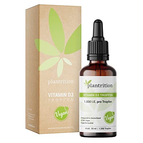 Vitamin-D3-Tropfen plantrition, 1.350 Tropfen Vitamin D Öl 50ml