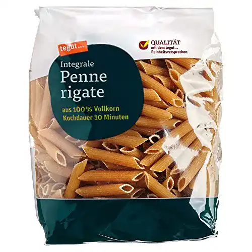 Vollkornnudeln tegut… Reinheitsversprechen, Penne Rigate, 500 g