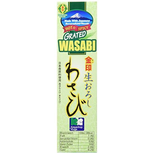 Wasabi-Paste Kinjirushi Wasabi in der Tube, grün, 5 x 43 g