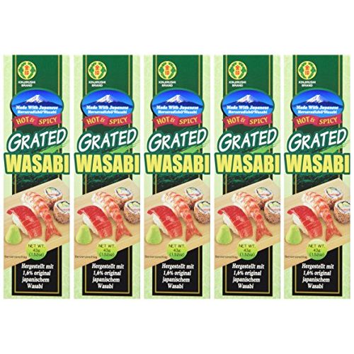 Wasabi-Paste Kinjirushi Wasabi in der Tube, grün, 5 x 43 g